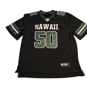 NCAA Football Hawaii Rainbow Warriors Jersey #50 Green Black Colesseum Mens XL